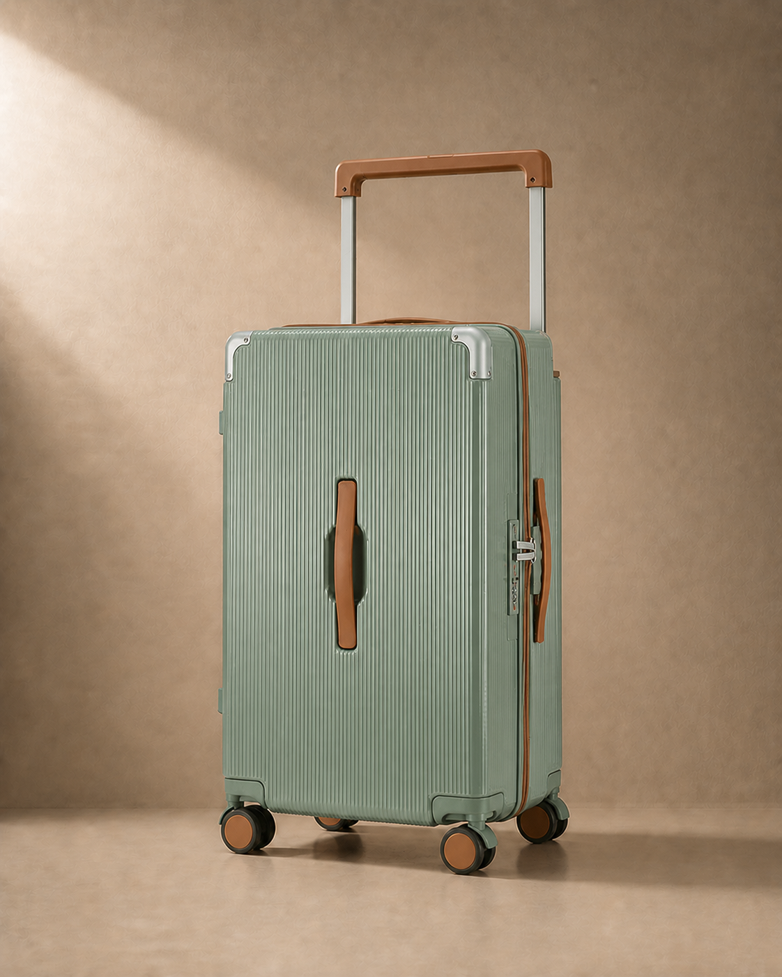 Silverdale Large Capacity Hard Shell Cabin Suitcase - 20-28 Inch in Green