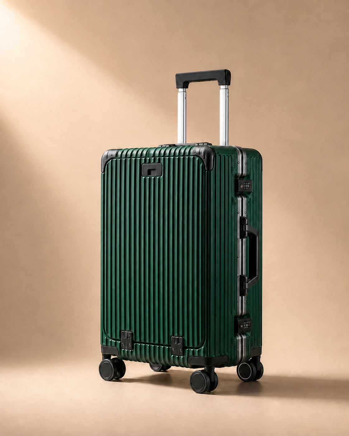Polkerris Expandable Cabin Suitcase - 20-28 Inch in Green