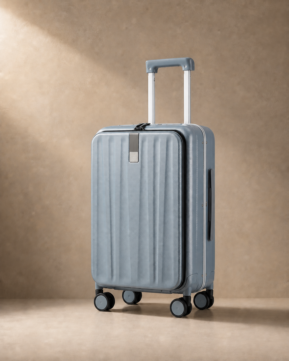Shaldon Hard Shell Aluminium Frame Cabin Suitcase - 20/24 Inch in Grey