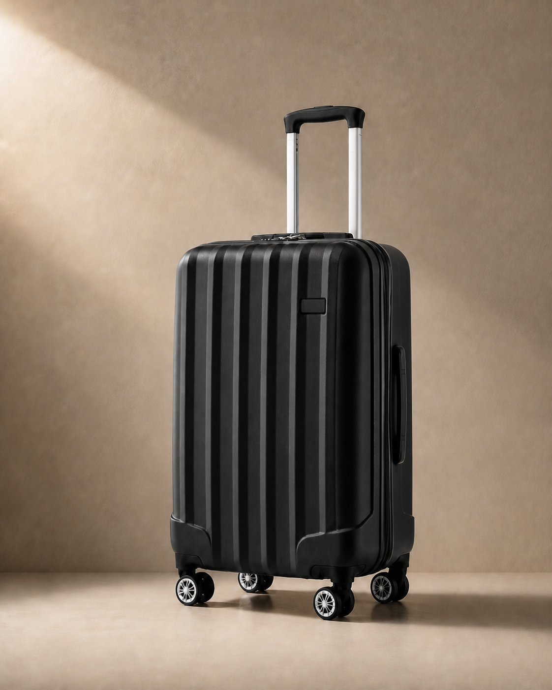 Exmouth Hard Shell Cabin Suitcase - 19/24/28 Inch in Black