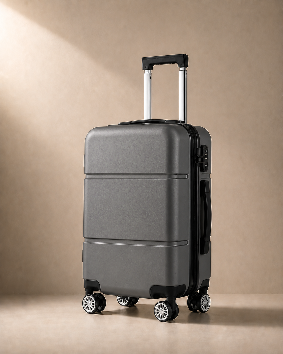Charmouth Hard Shell Cabin Suitcase - 20 Inch in Grey
