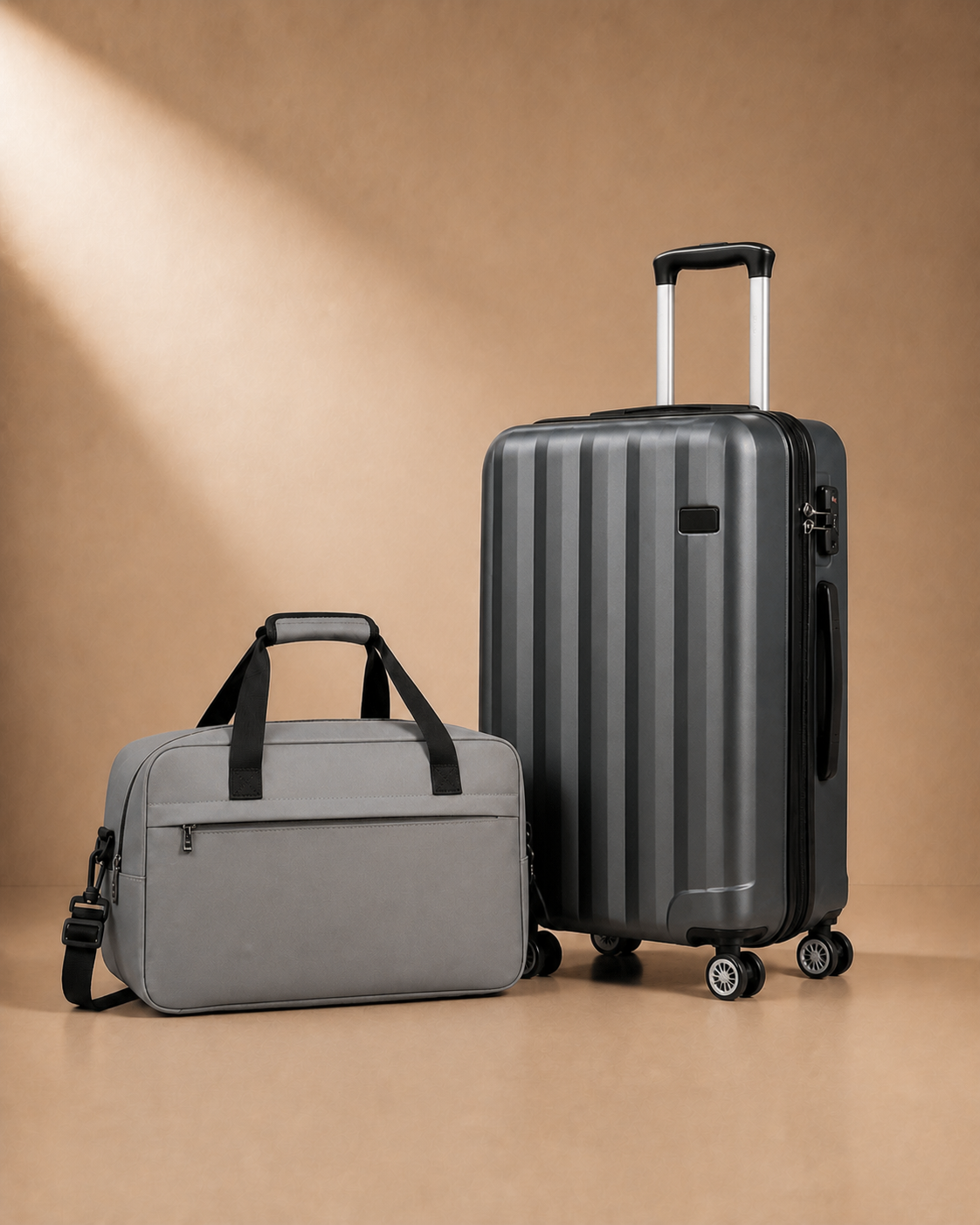 Cromarty 2 Piece Suitcase and Travel Bag Set in Grey