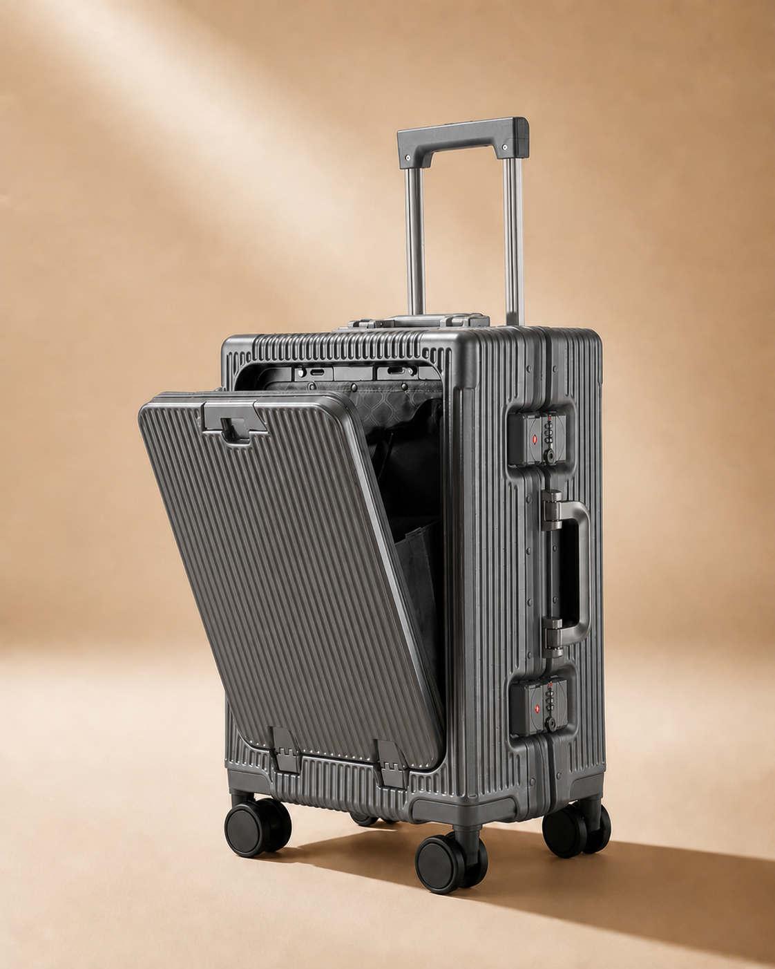 Talland Front-Opening Cabin Suitcase - 20-28 Inch in Grey