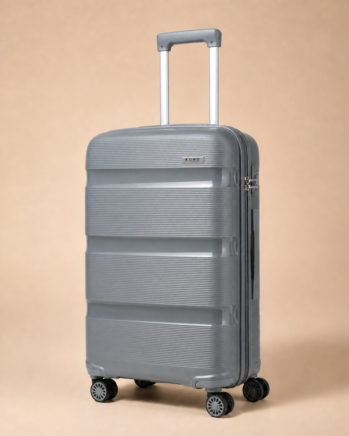 Aberaeron 3 Piece Hard Shell Suitcase Set with Travel Bag - 14/20/24/28 Inch in Grey