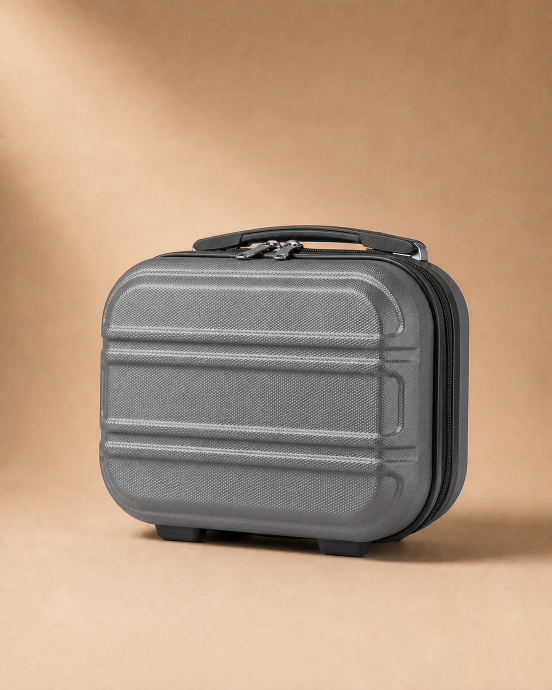 Porthchapel Large Capacity Hard Shell Travel Makeup Case in Grey