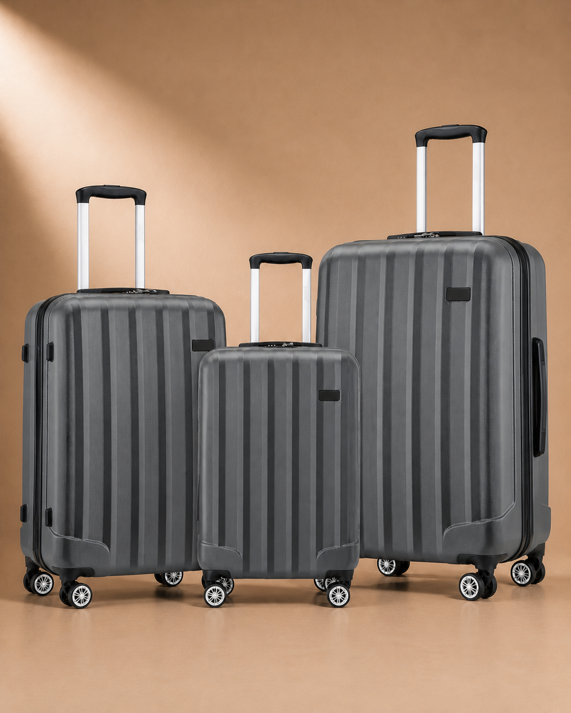 Ullapool Scratch-Resistant 3 Piece Hard Shell Suitcase Set - 19/24/28 Inch in Grey
