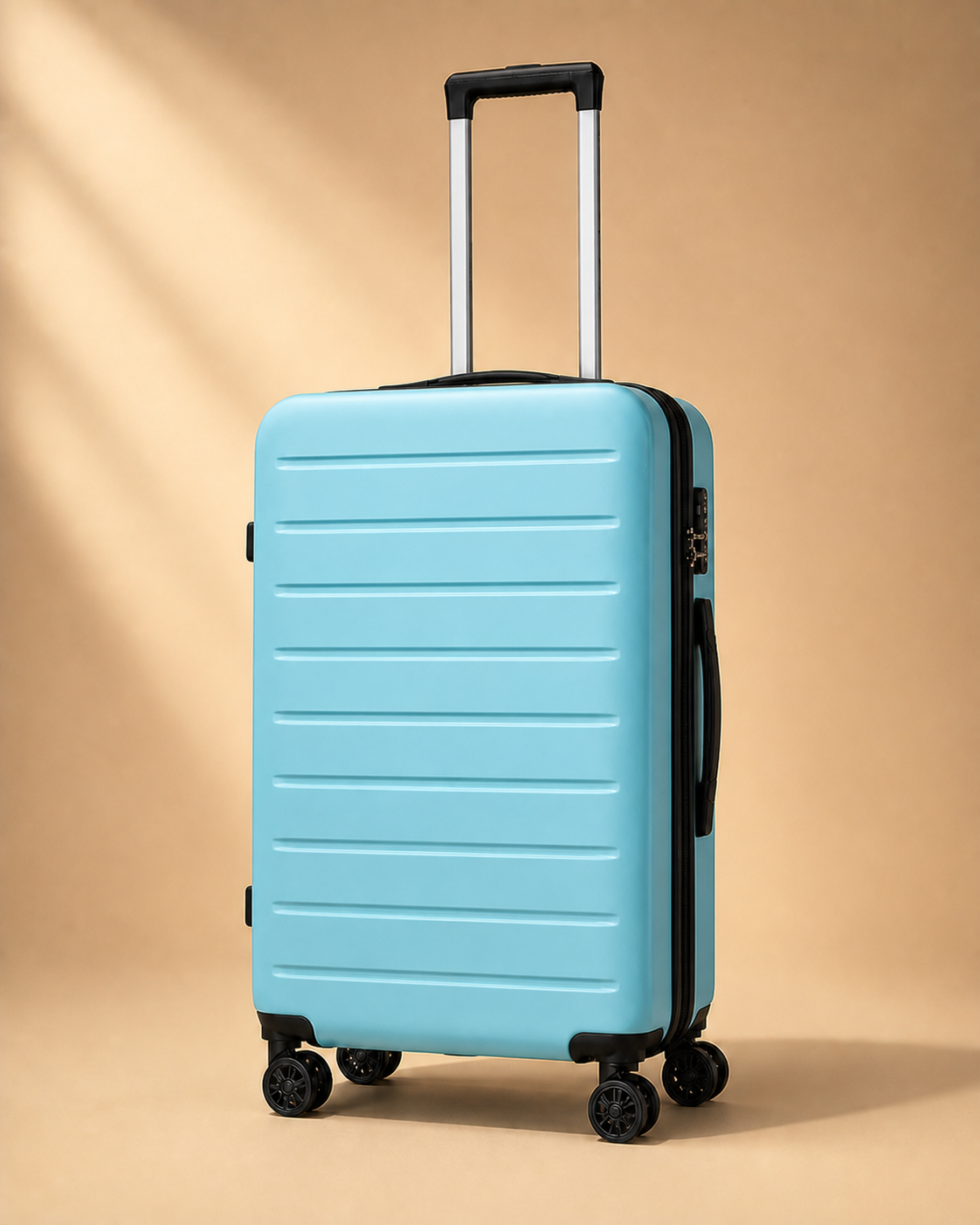 Charlestown Expandable Cabin Suitcase, Ribbed in Blue
