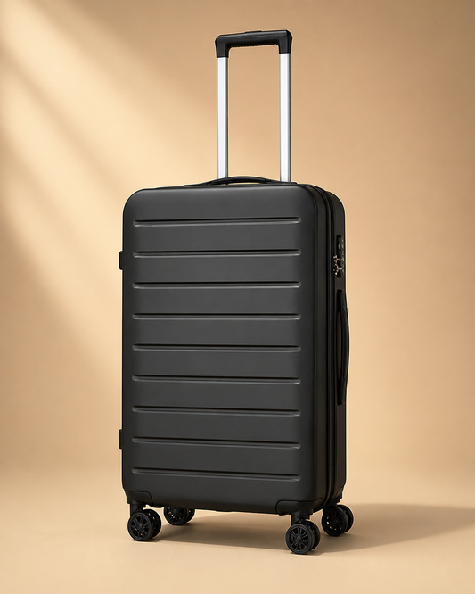 Charlestown Expandable Cabin Suitcase, Ribbed in Black
