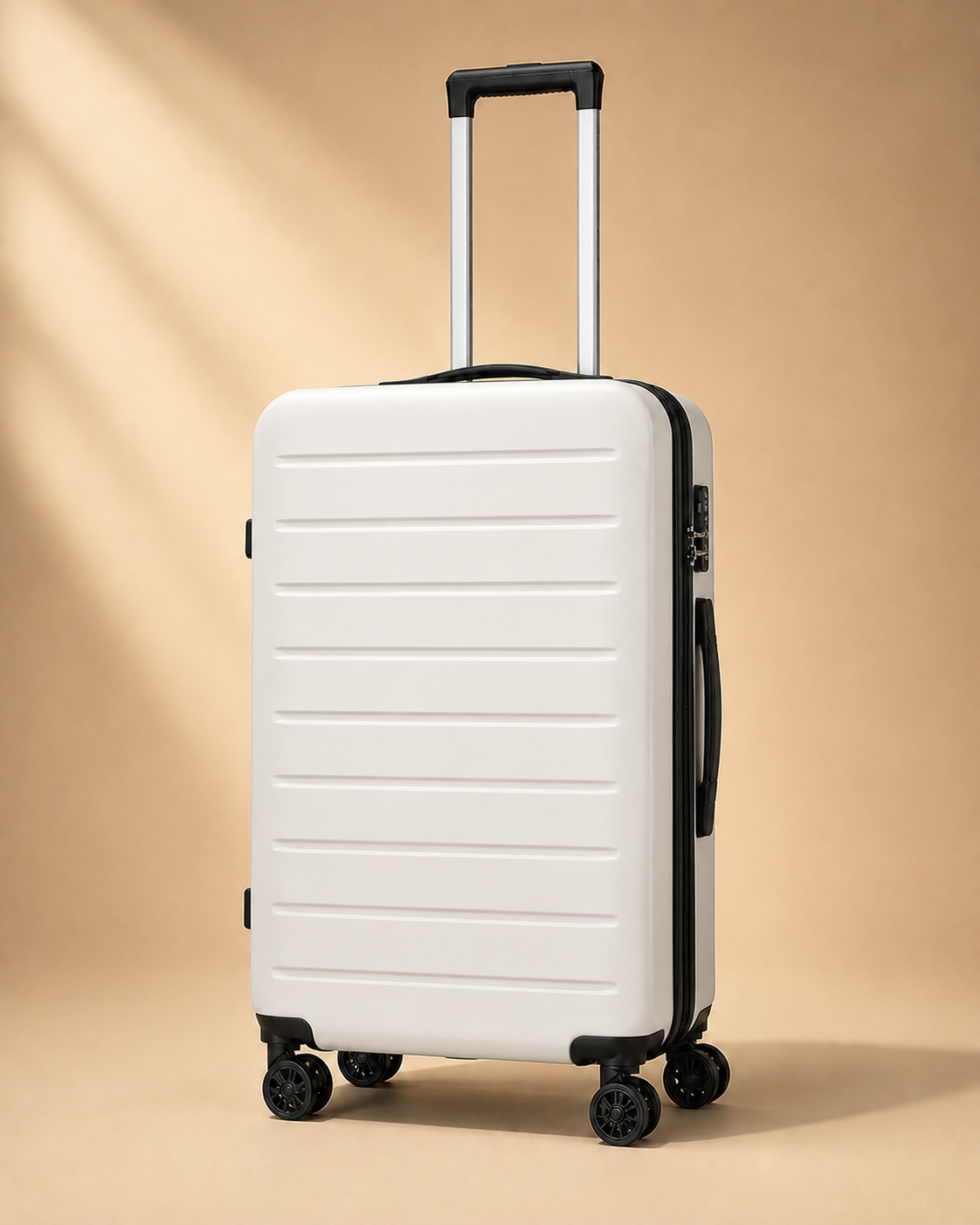 Charlestown Expandable Cabin Suitcase, Ribbed in White