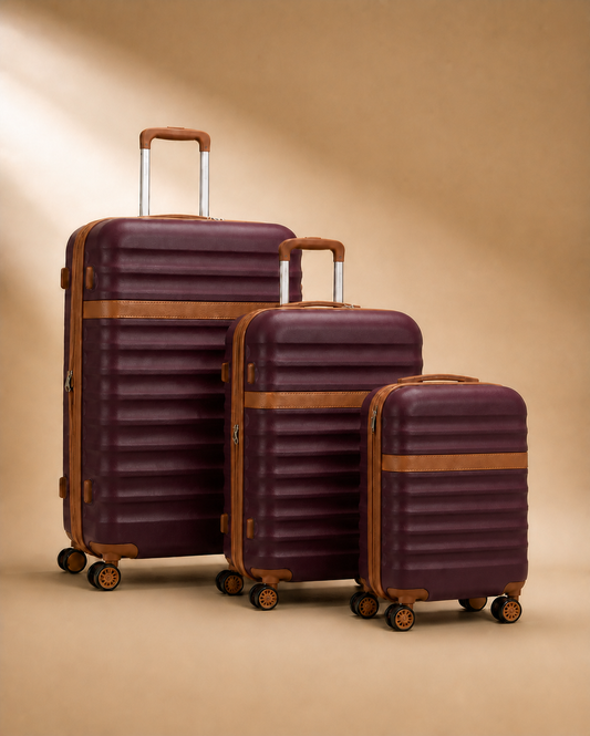 Laugharne 3 Piece Hard Shell Suitcase Set in Red