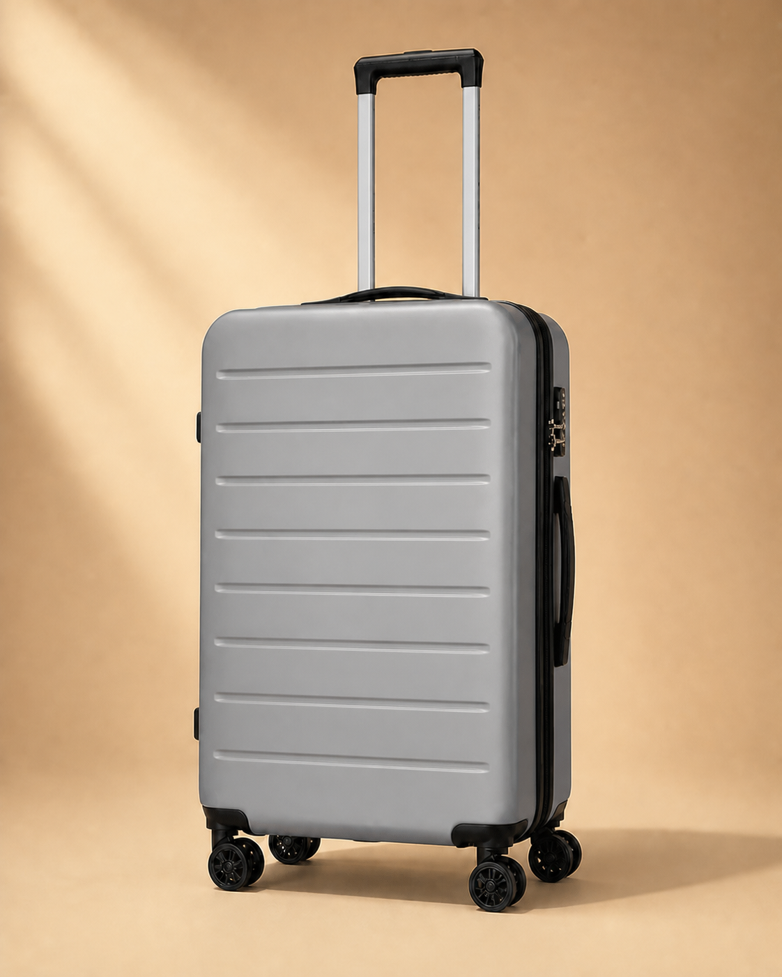 Charlestown Expandable Cabin Suitcase, Ribbed in Grey