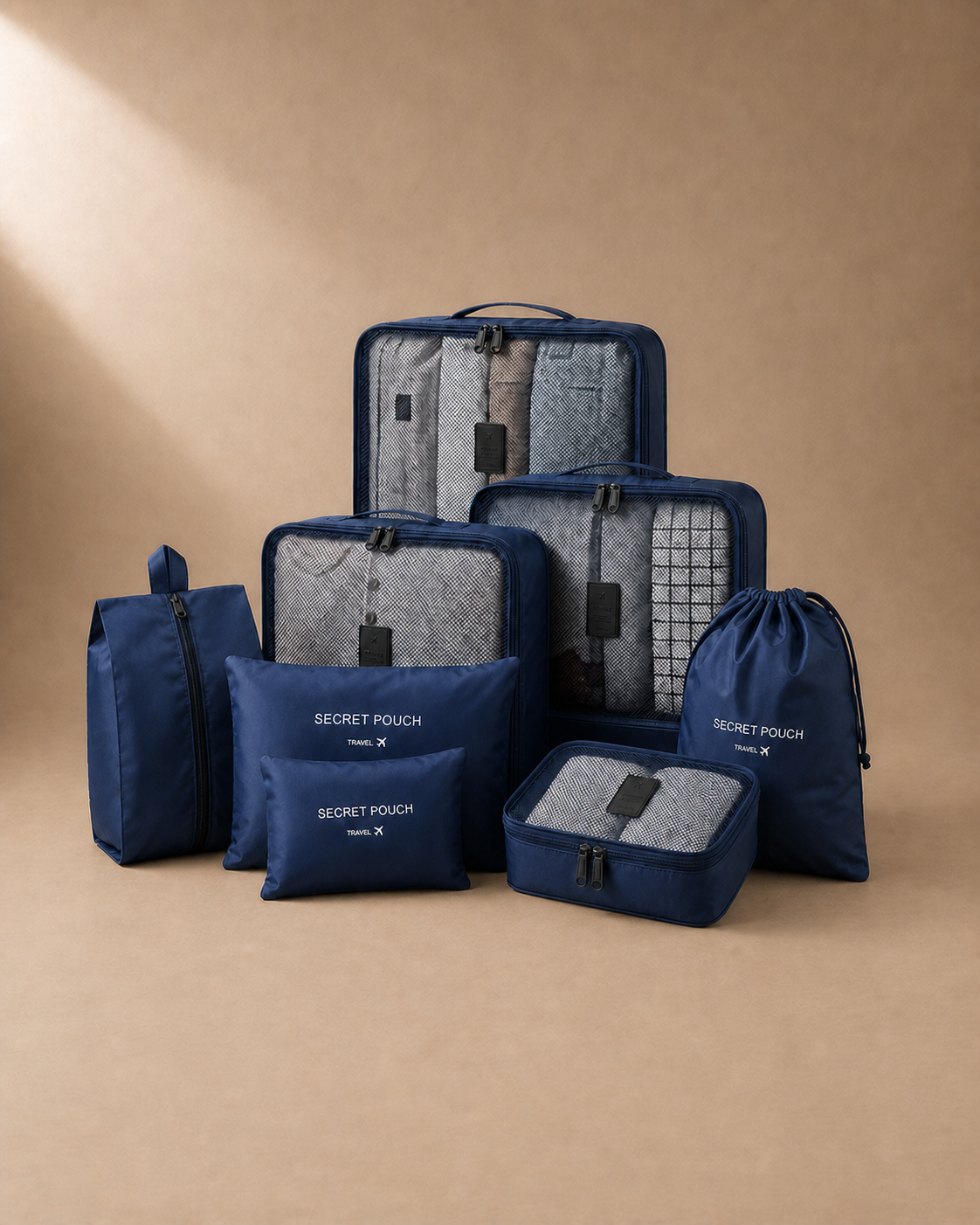 Grassington Travel Packing Cubes in Navy Blue