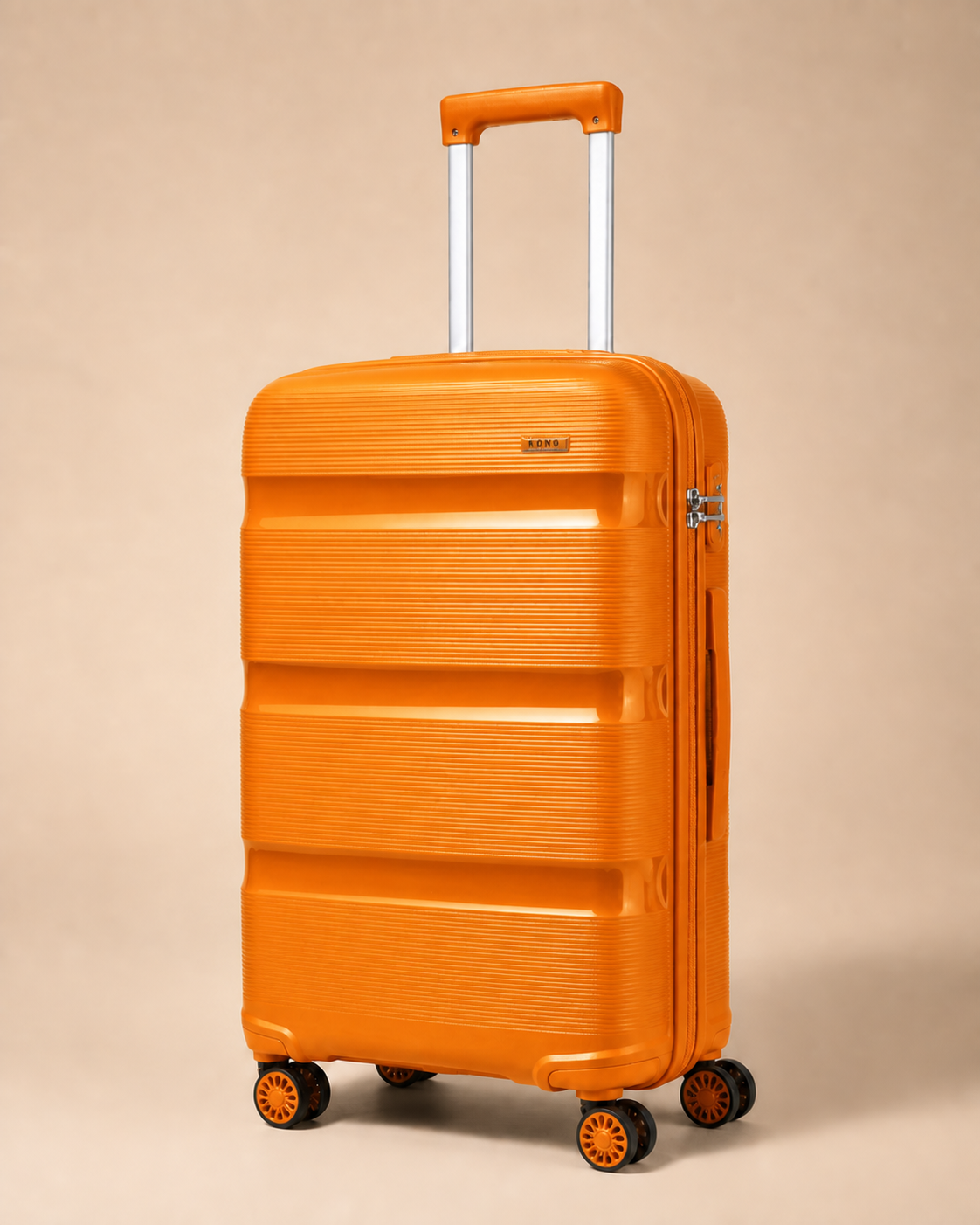 Aberaeron 3 Piece Hard Shell Suitcase Set with Travel Bag - 14/20/24/28 Inch in Orange