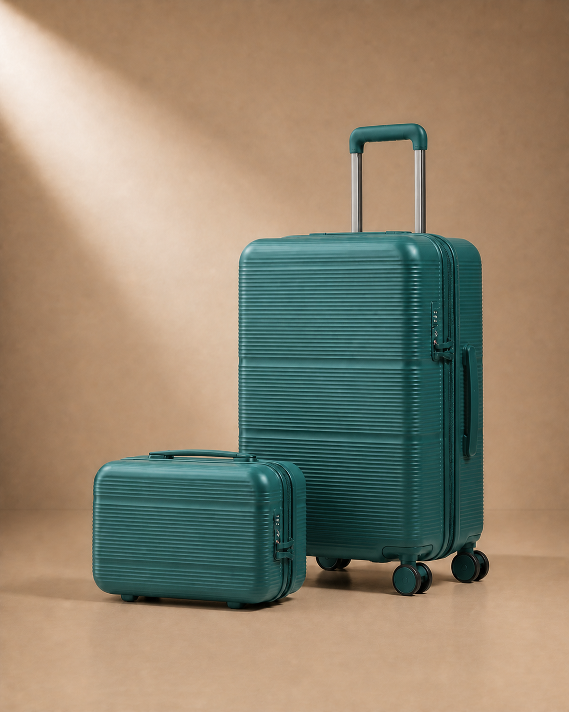 Trebah Travel Makeup Case with Vanity Case - 13/20 Inch in Peacock Blue