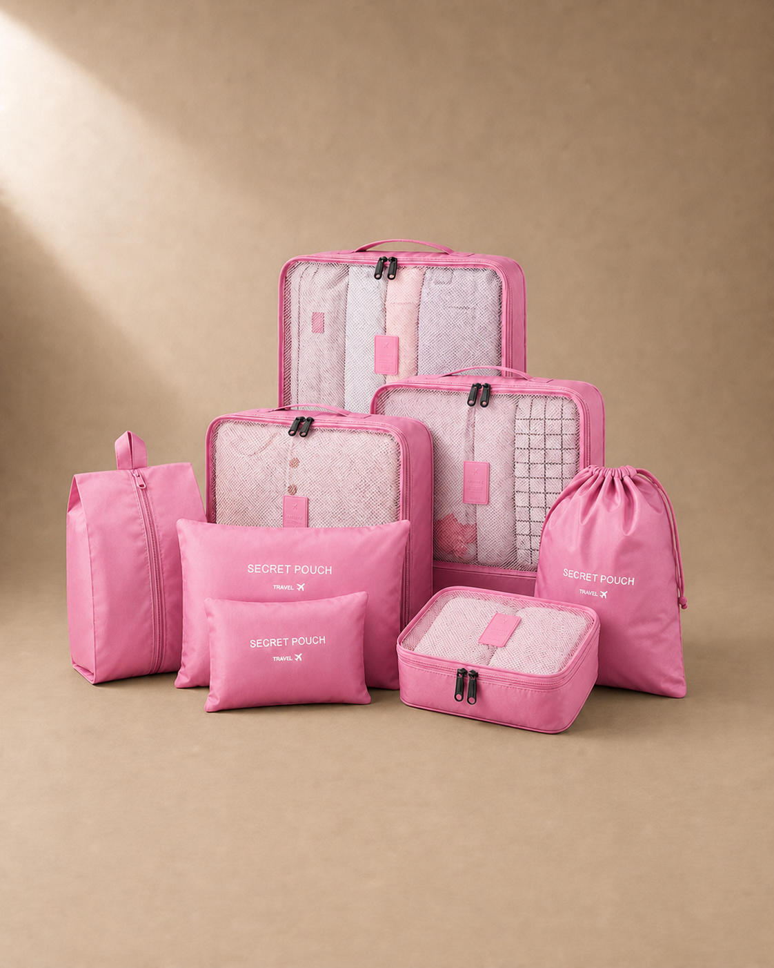 Grassington Travel Packing Cubes in Pink