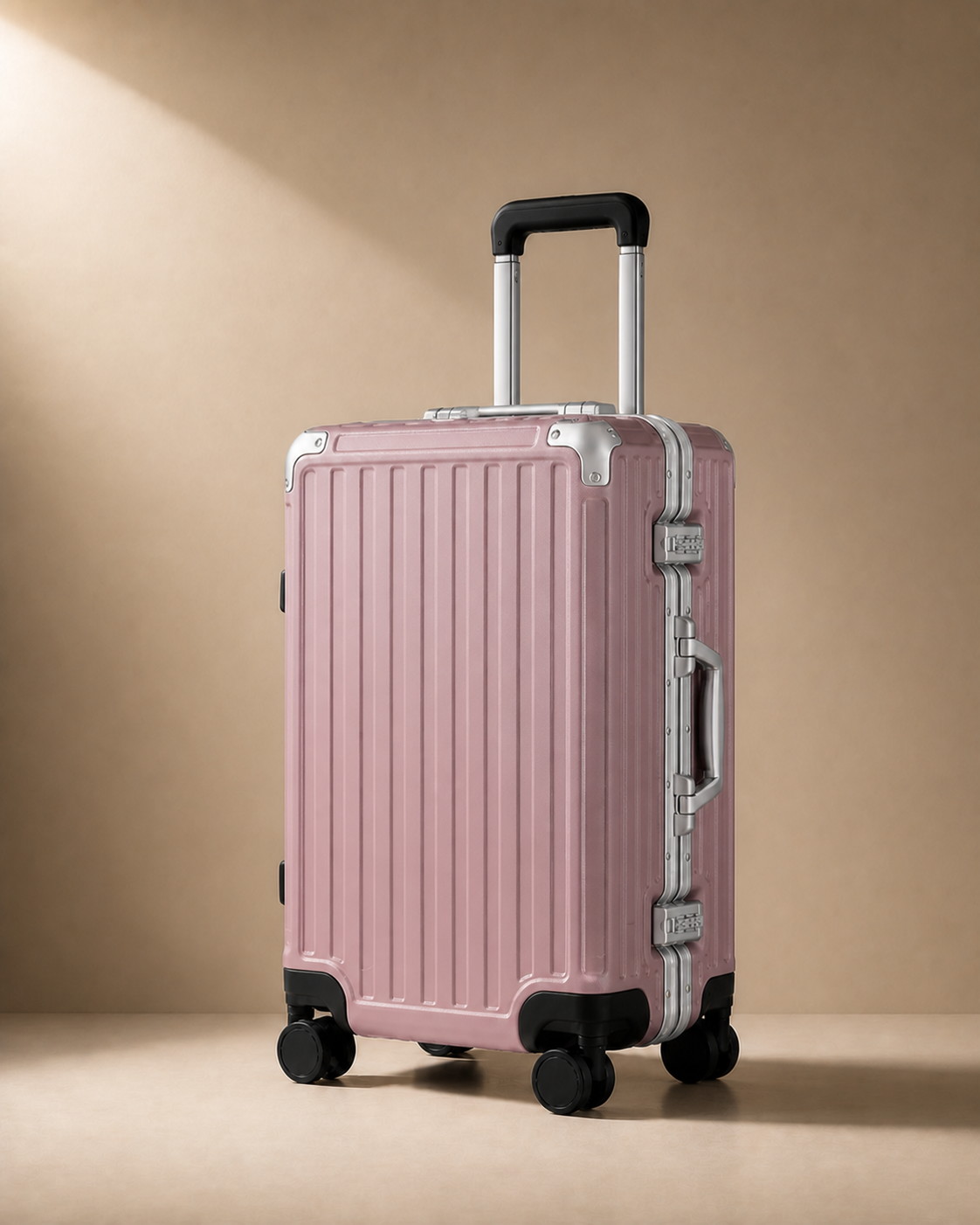 Embleton Lightweight Aluminium Frame Cabin Suitcase - 20 Inch in Pink