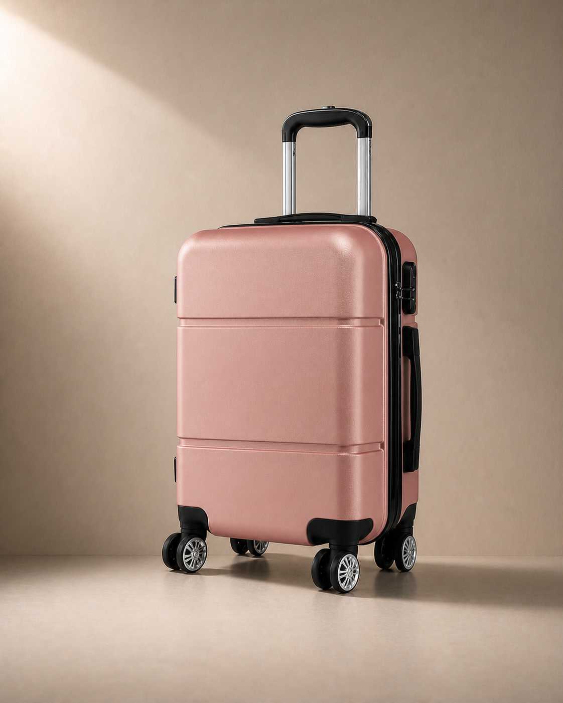 Charmouth Hard Shell Cabin Suitcase - 20 Inch in Pink