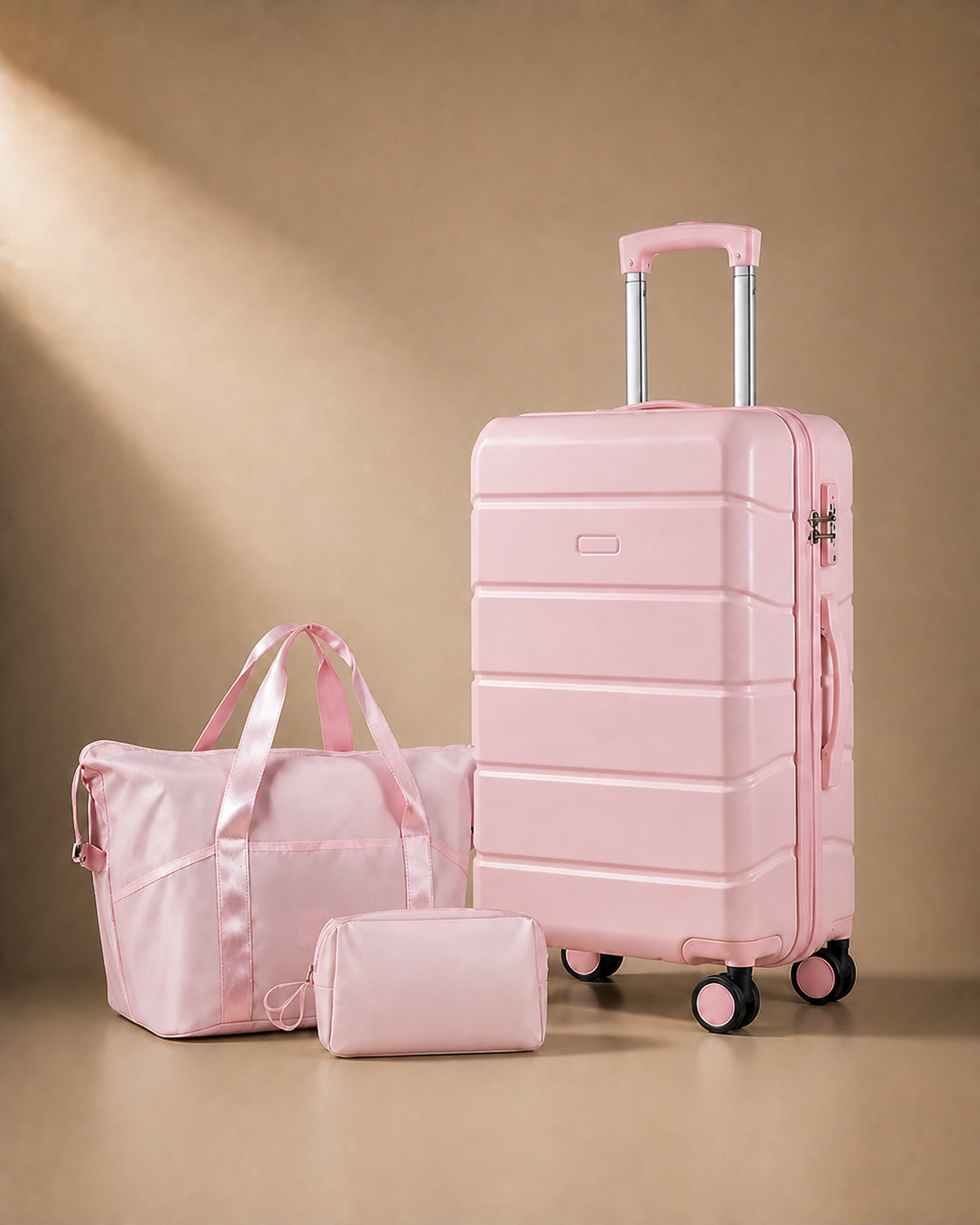 Cabin Suitcase Set Branscombe Hard Shell - 20/21 Inch in Pink