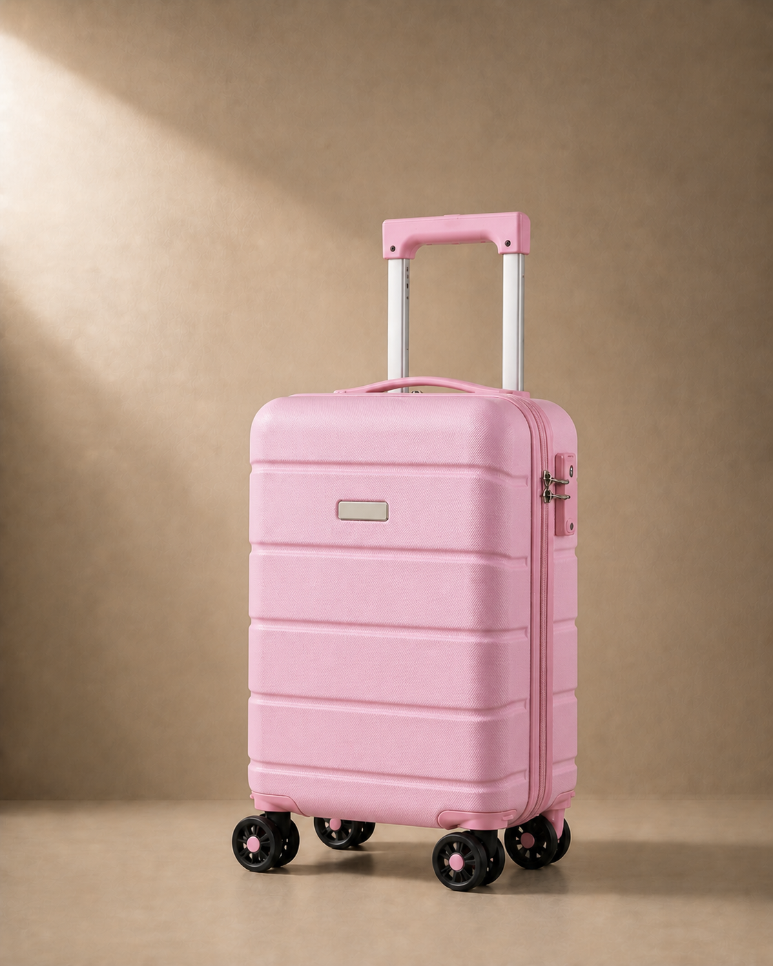 Rothbury Lightweight Hard Shell Cabin Suitcase - 16 Inch in Pink