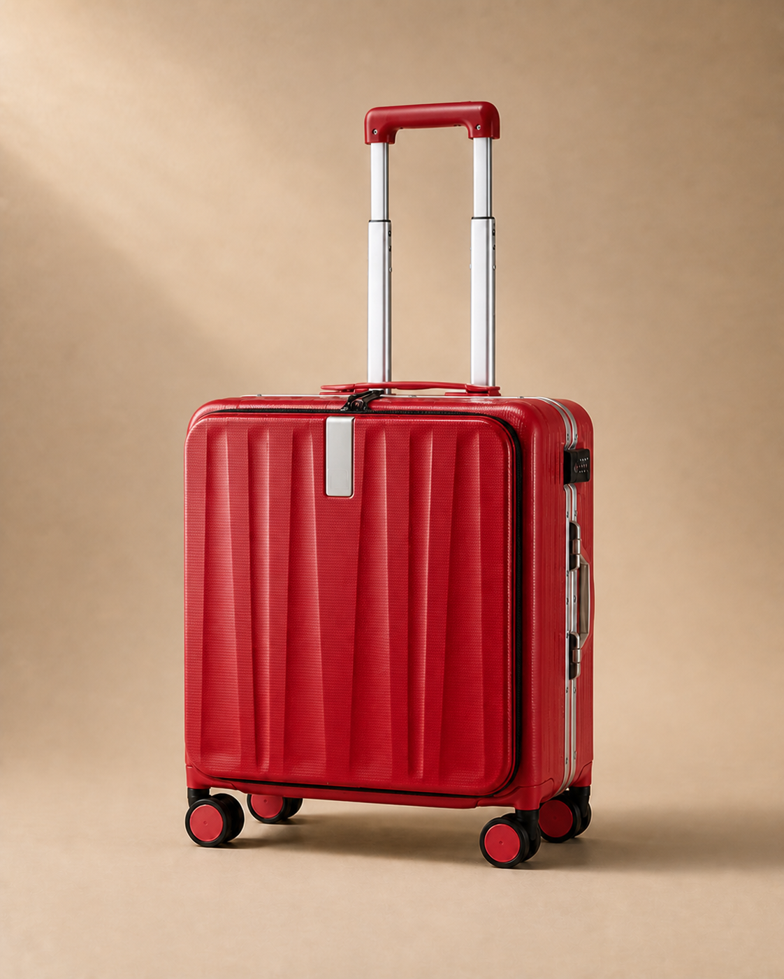 Harrogate Aluminium Frame Cabin Suitcase - 18/20 Inch in Red