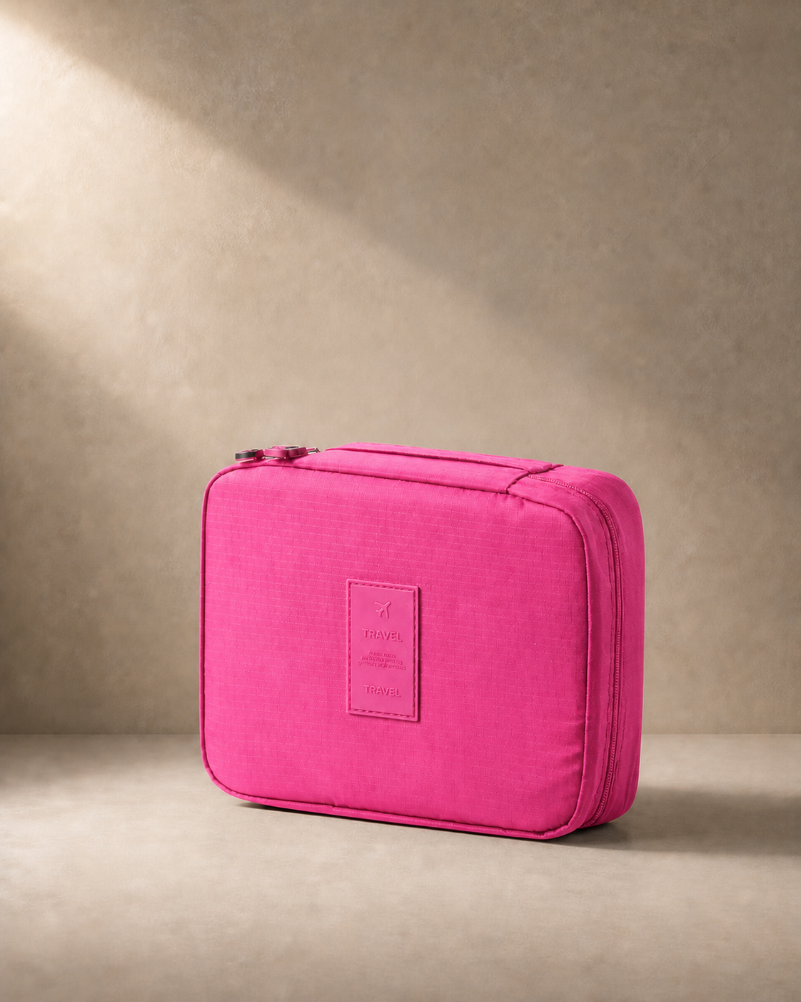 Godrevy Travel Makeup Case with Cosmetic Organiser in Rose Red