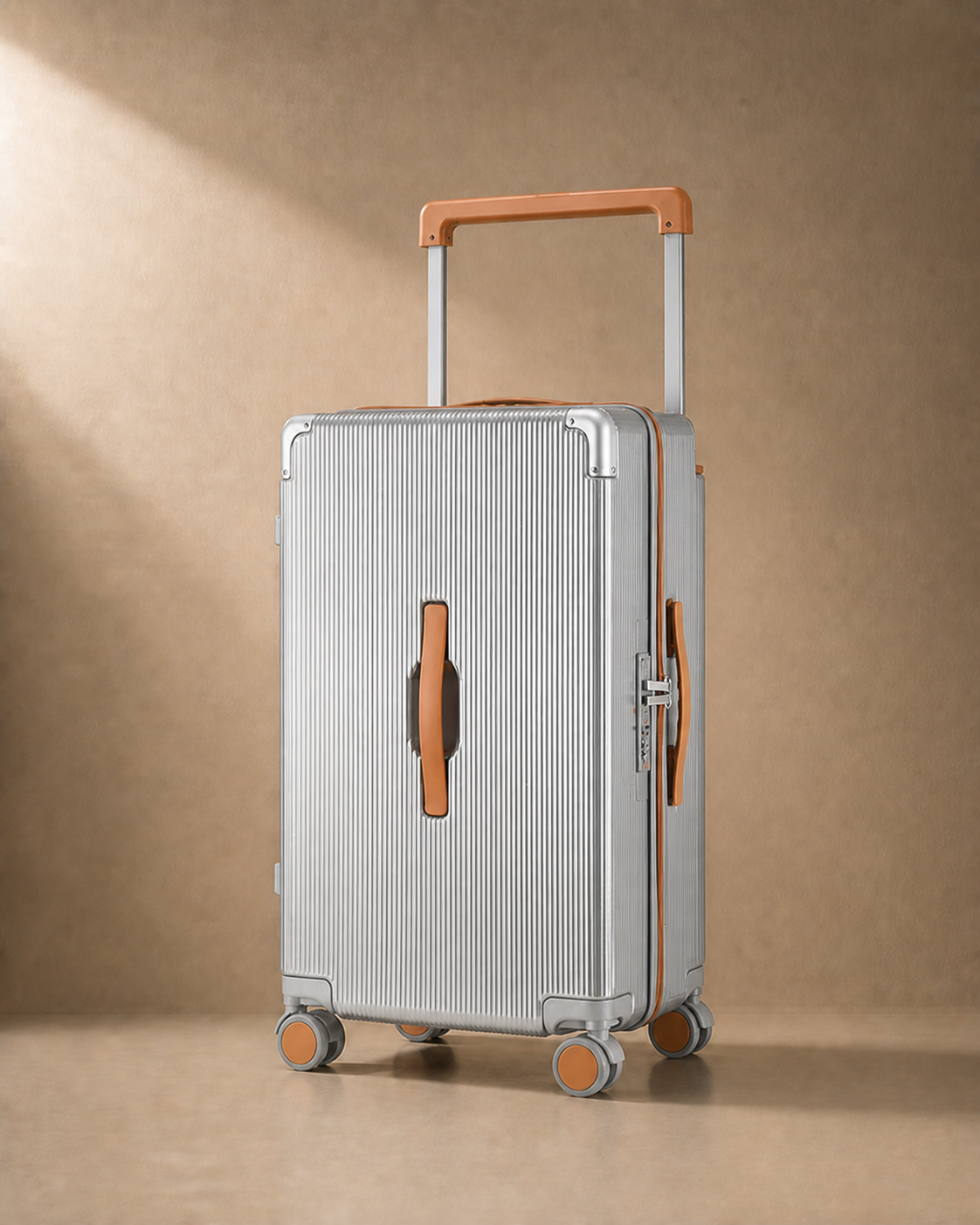 Silverdale Large Capacity Hard Shell Cabin Suitcase - 20-28 Inch in Silver