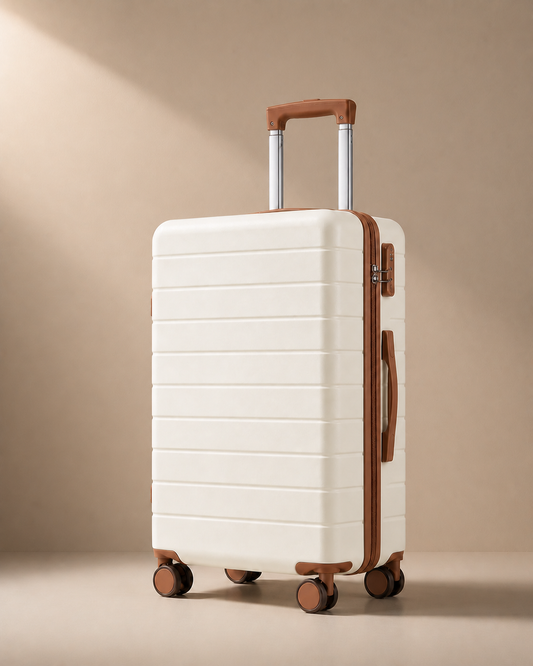 Southwold Scratch-Resistant Travel Suitcase in Beige, 28 Inch - front view
