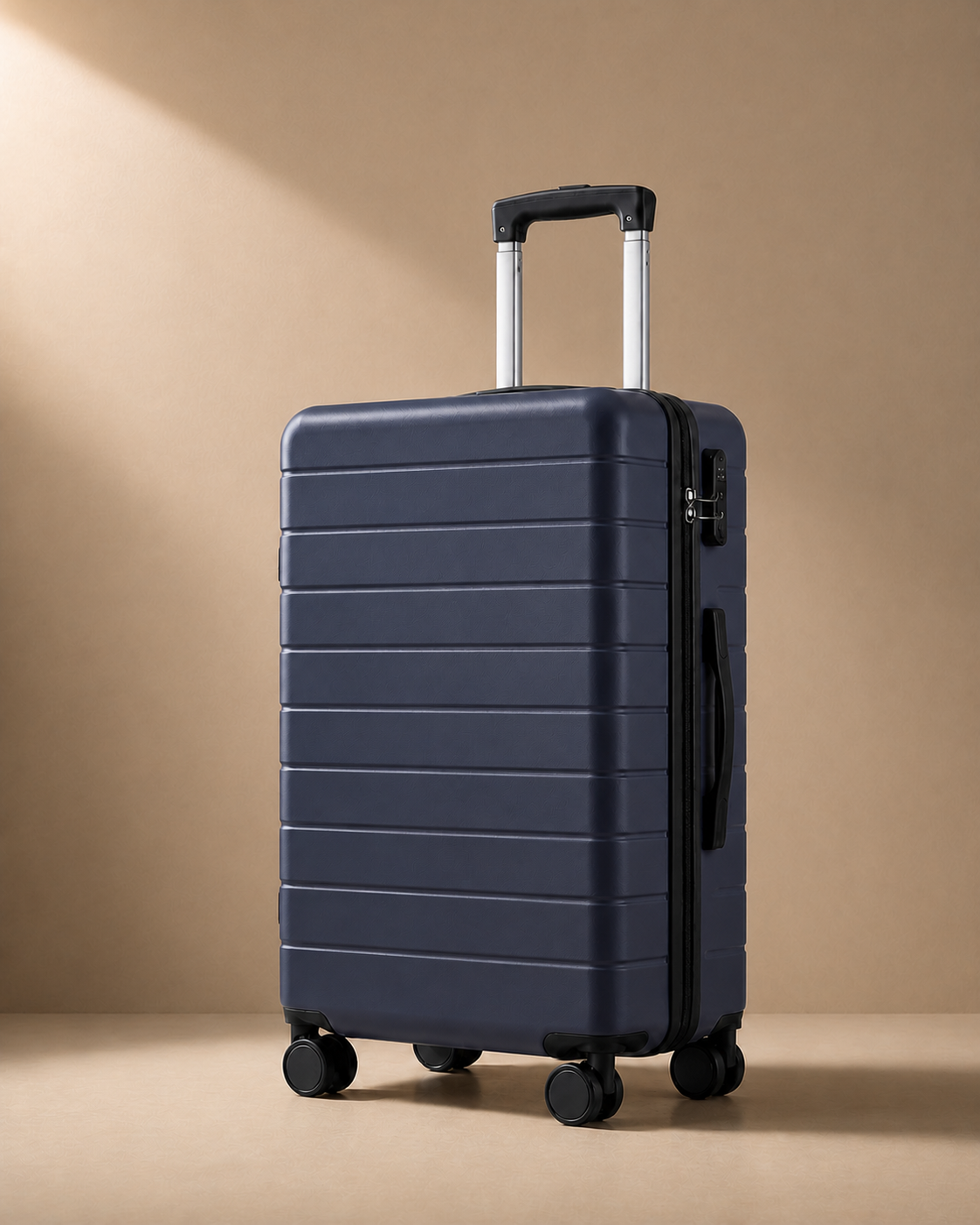 Southwold Scratch-Resistant Travel Suitcase in Blue, 28 Inch - front view