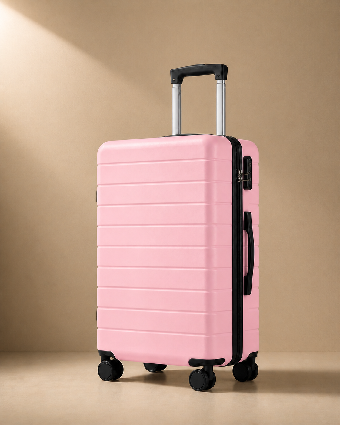 Southwold Scratch-Resistant Travel Suitcase in Pink, 28 Inch - front view