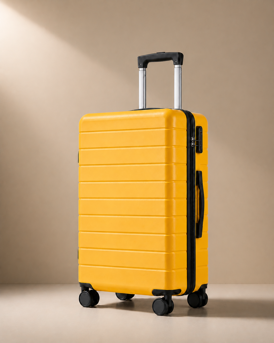 Southwold Scratch-Resistant Travel Suitcase in Yellow, 28 Inch - front view