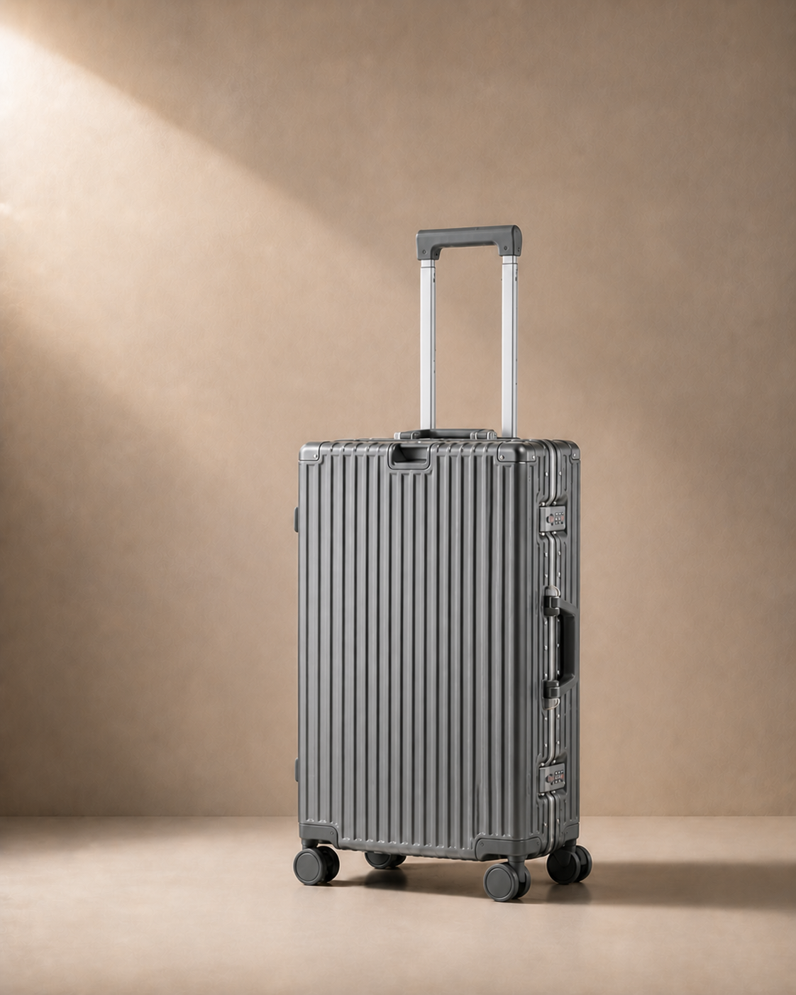 Ambleside Large Capacity Cabin Suitcase with Cup Holder - 20-28 Inch in Gray