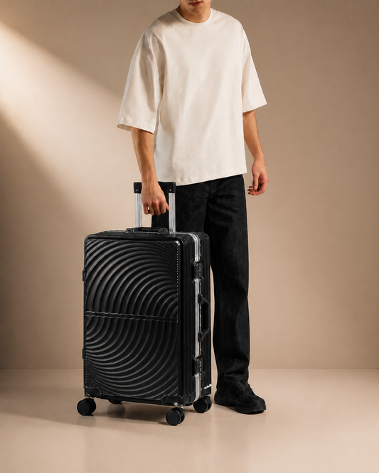 Swanage Large Capacity Aluminium Frame Cabin Suitcase, 20-29 Inch - lifestyle view
