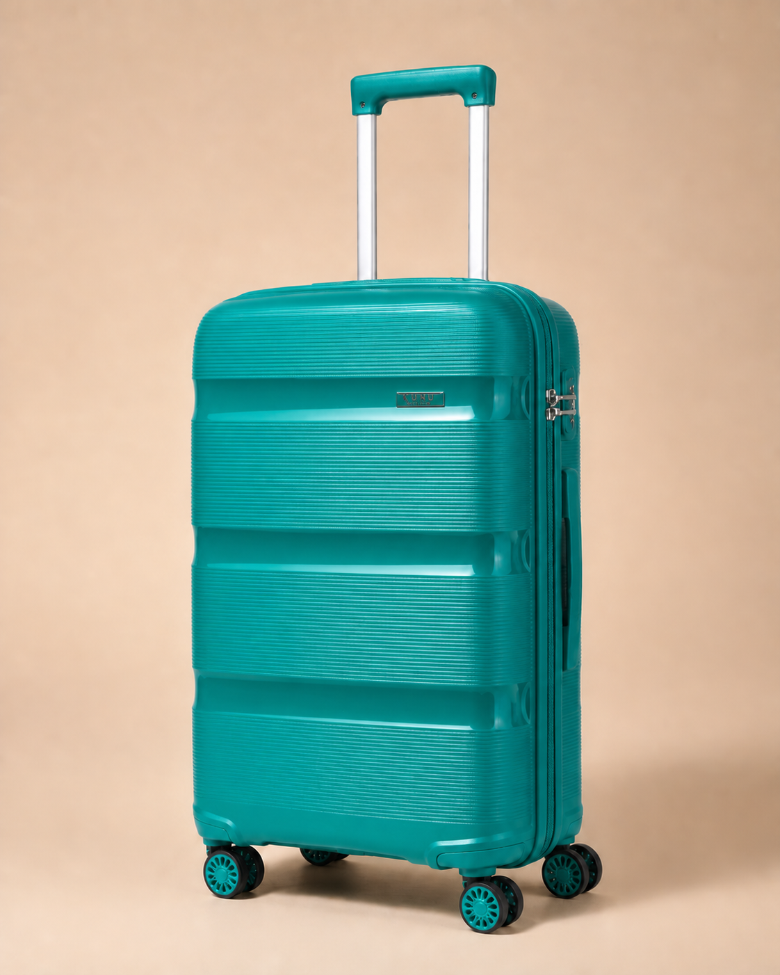 Aberaeron 3 Piece Hard Shell Suitcase Set with Travel Bag - 14/20/24/28 Inch in Turquoise