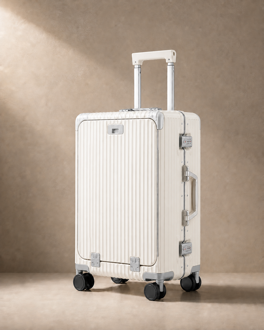 Sennen Aluminium Frame Cabin Suitcase - 20/24 Inch in White