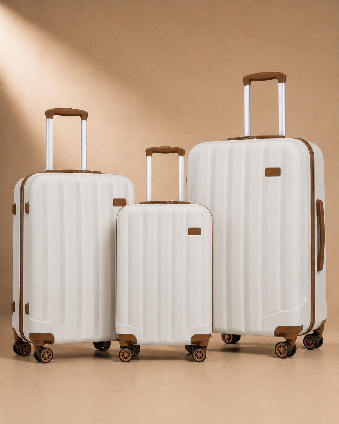 Ullapool Scratch-Resistant 3 Piece Hard Shell Suitcase Set - 19/24/28 Inch in White