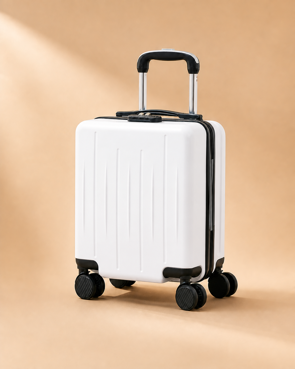 Fowey 14 Inch Hard Shell Travel Makeup Case in White