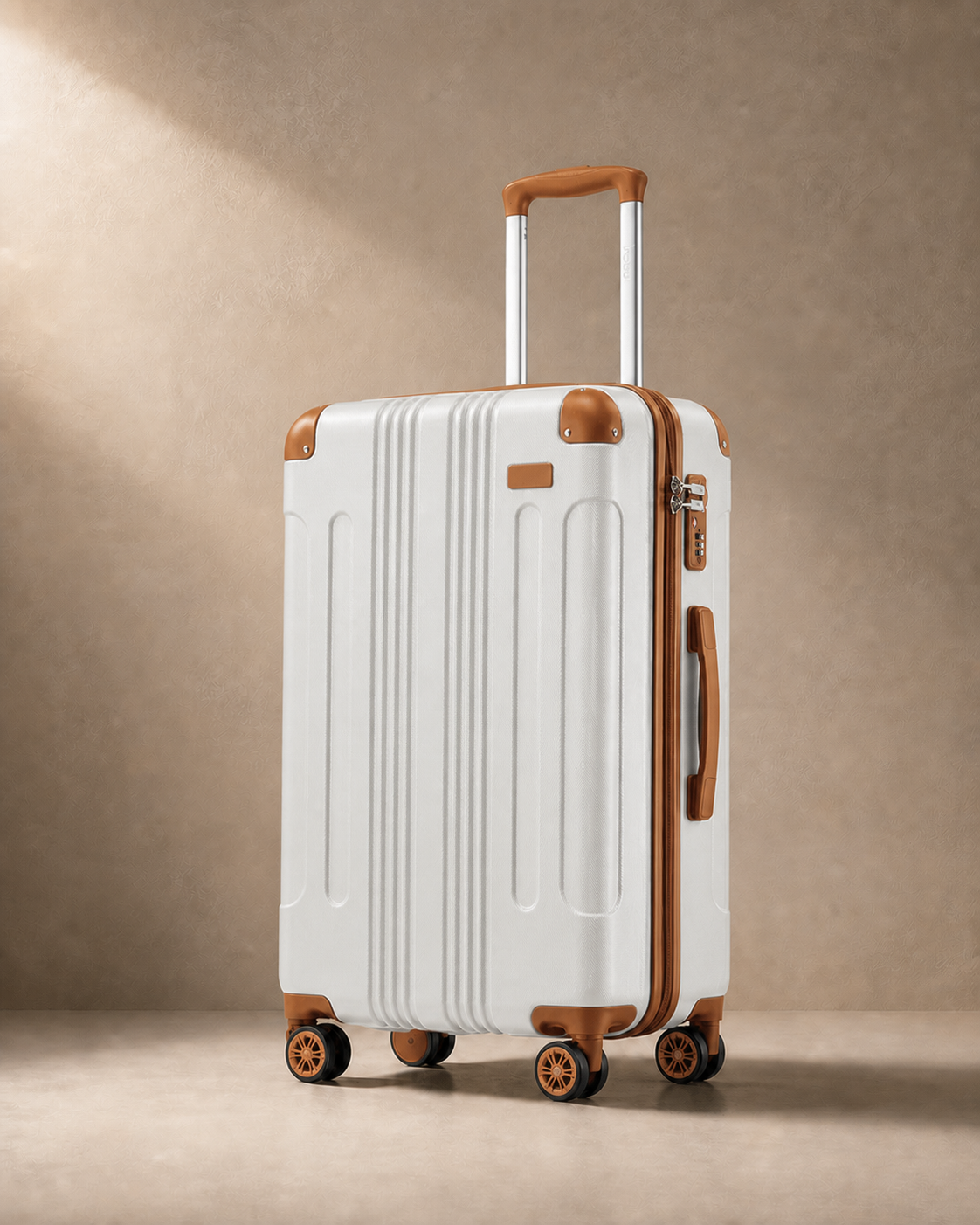 Porthleven 3 Piece Hard Shell Suitcase Set - 20/24/28 Inch in White