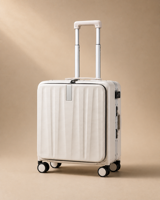 Harrogate Aluminium Frame Cabin Suitcase - 18/20 Inch in White