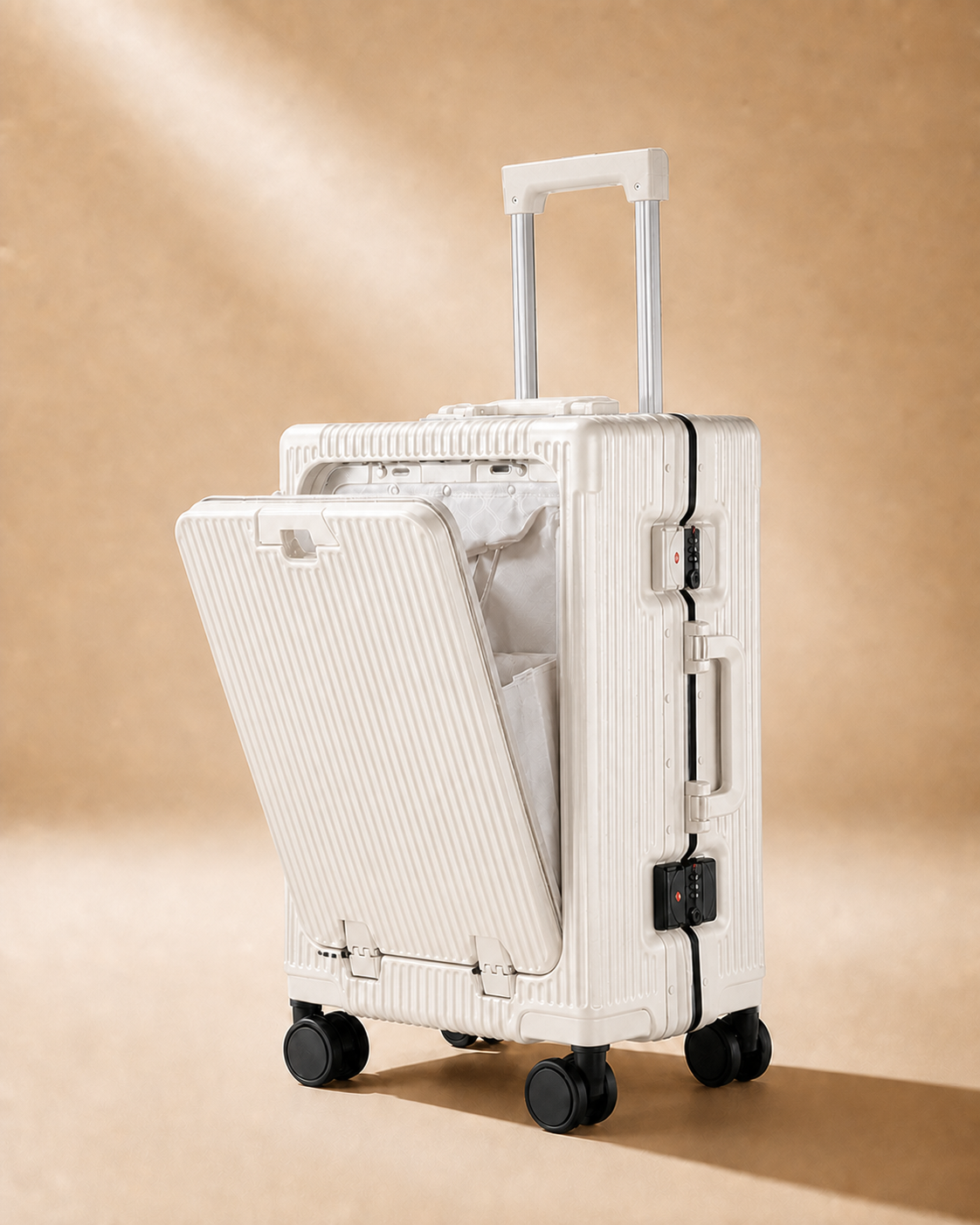 Talland Front-Opening Cabin Suitcase - 20-28 Inch in White