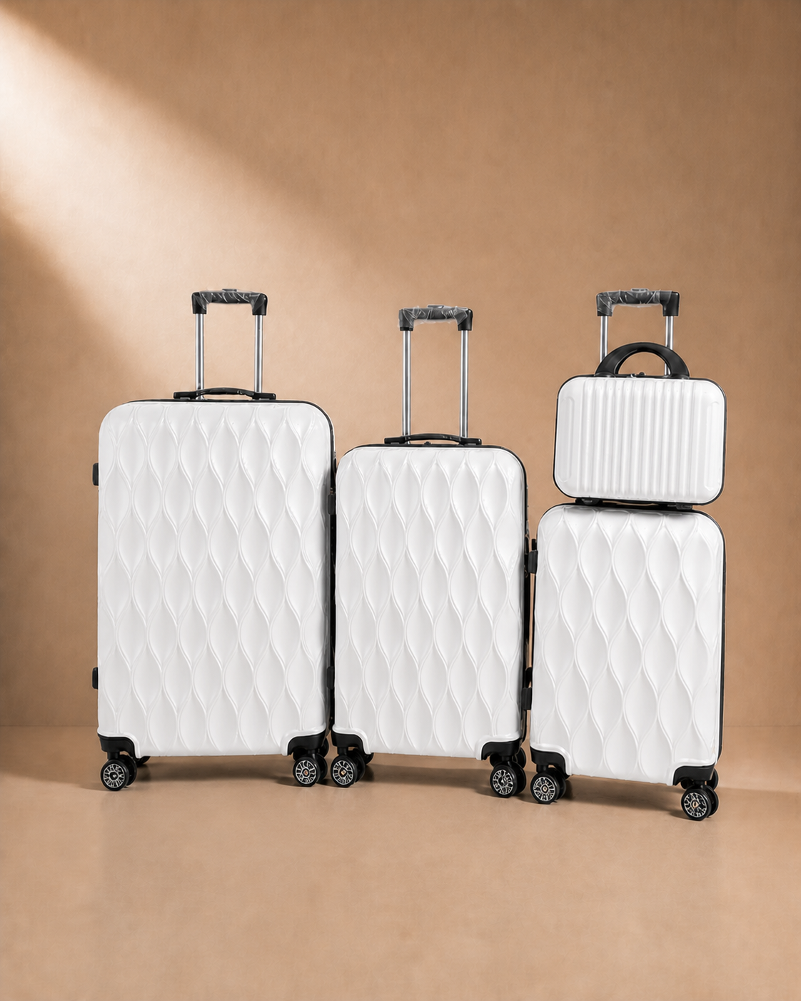 Anstruther Carry-On 4 Piece Hard Shell Suitcase Set with Travel Bag in White