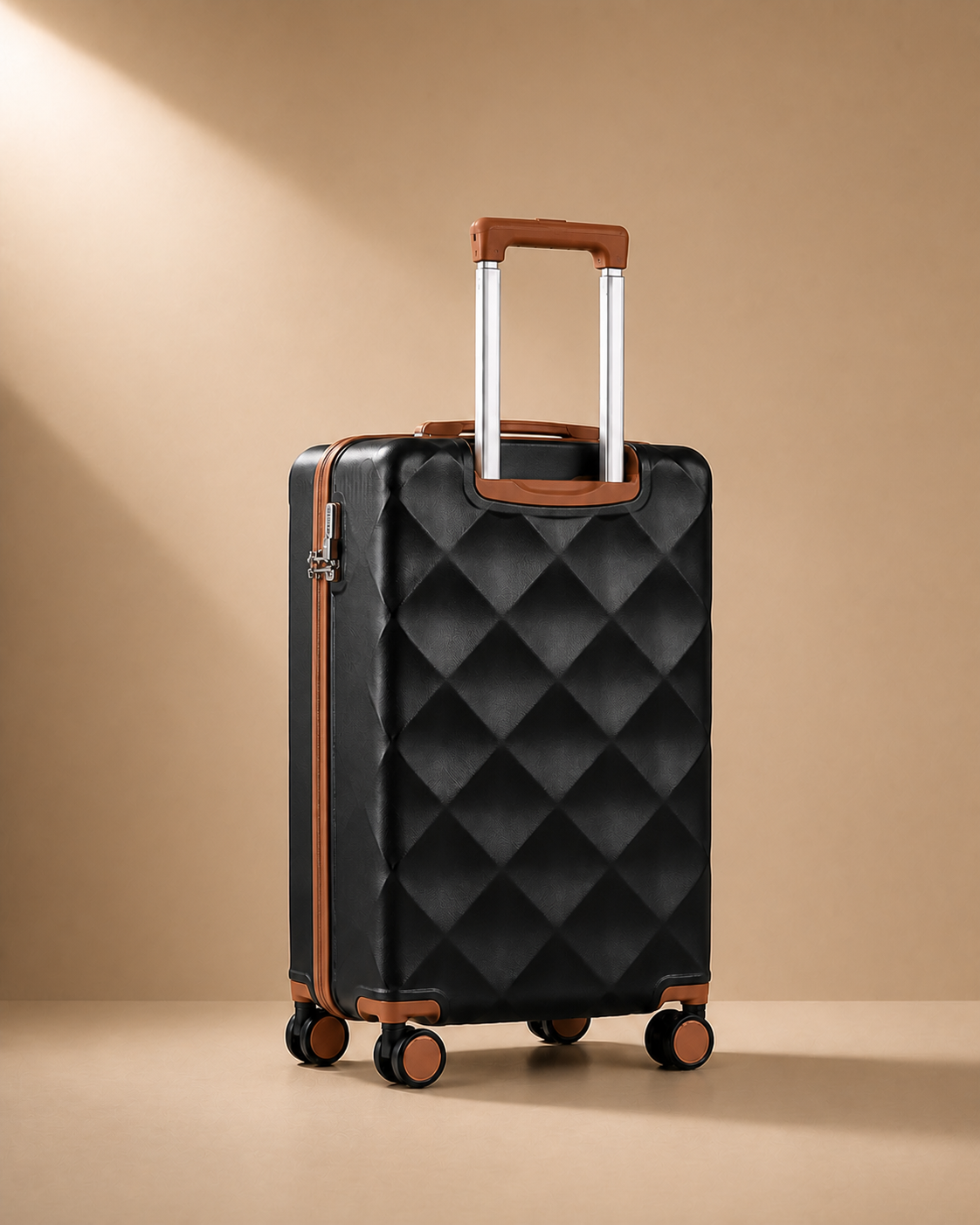 Applecross 3 Piece Hard Shell Suitcase Set with Travel Bag - rear studio product photo