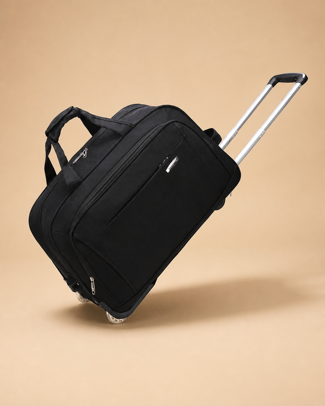 Alnmouth Large Capacity Soft Shell Cabin Suitcase - 20/24/26 Inch in black