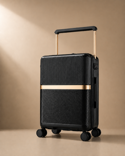 Cadgwith Cabin Suitcase in Black - premium studio product photo