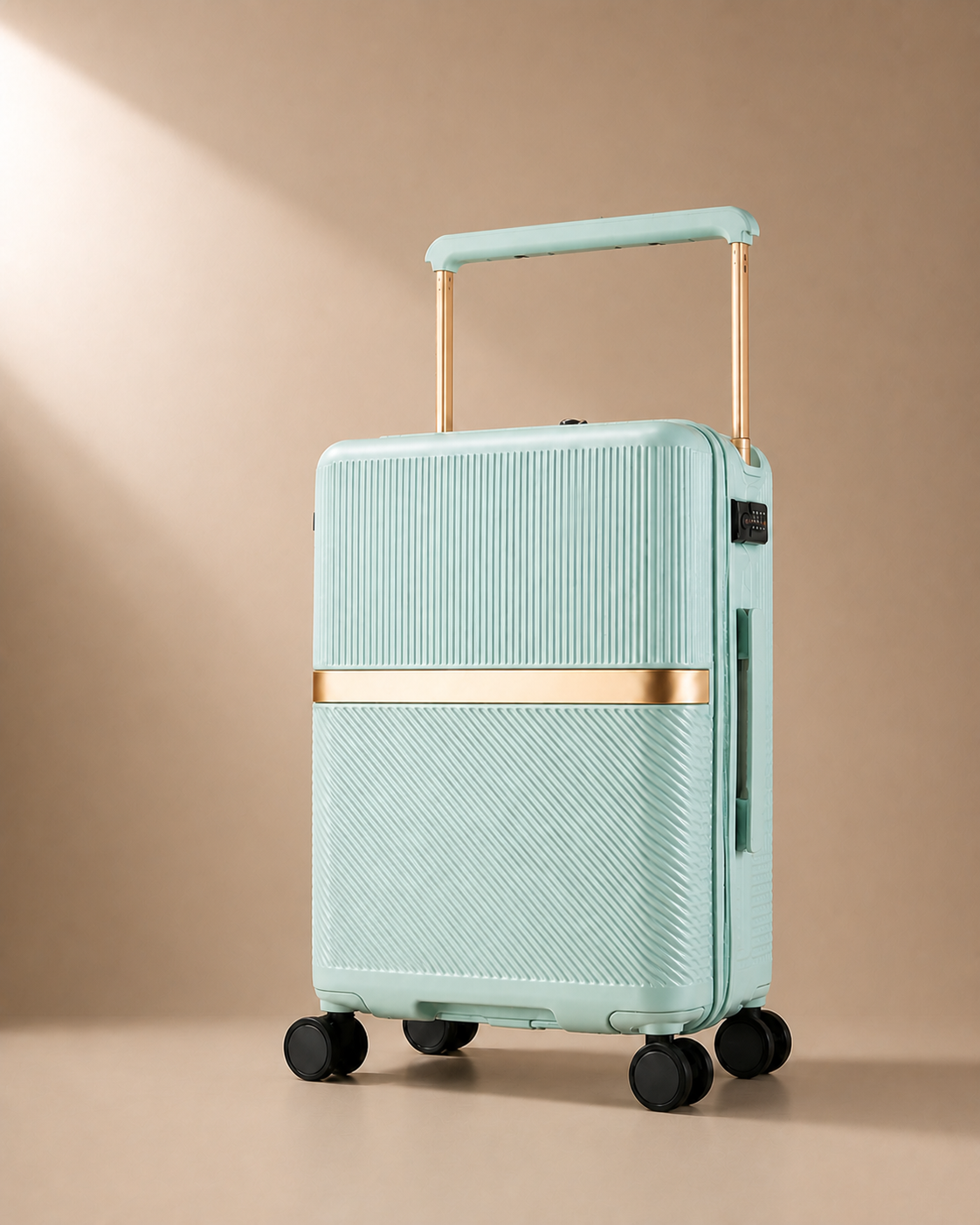 Cadgwith Cabin Suitcase in Green - premium studio product photo