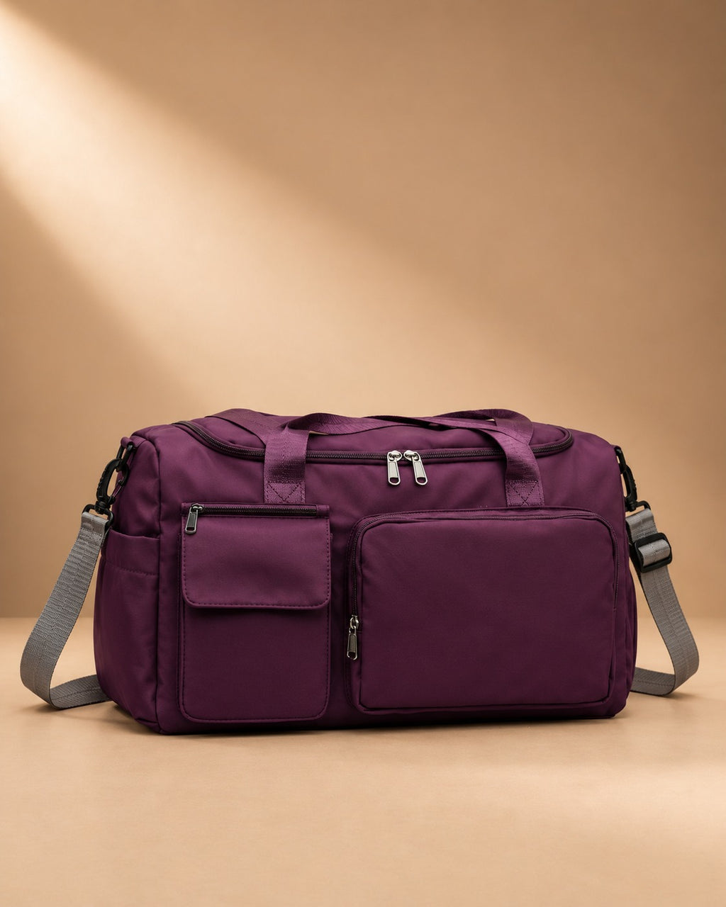 Eyam Multi Pocket Weekend Holdall - purple