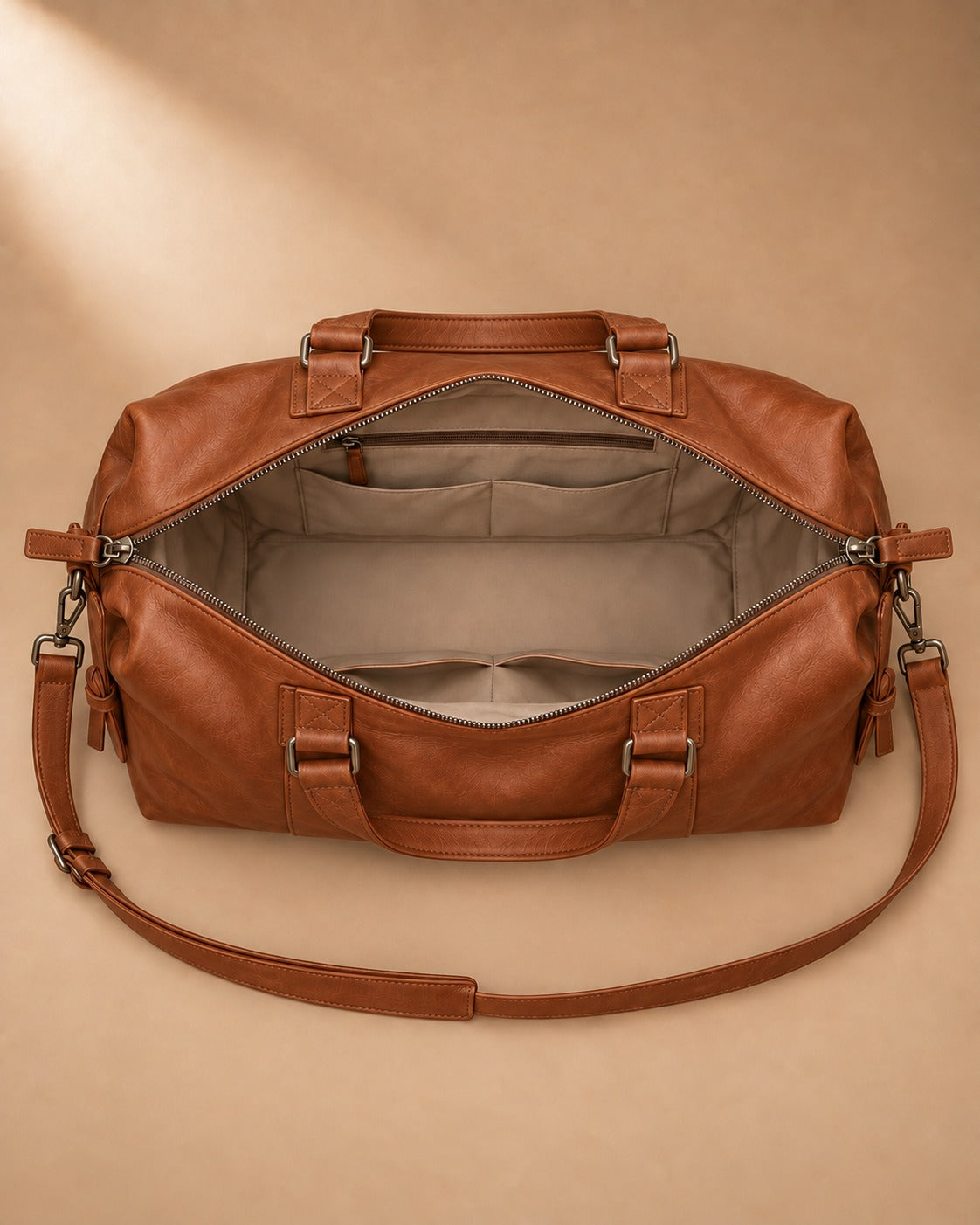 Masham Leather Weekend Holdall - interieur