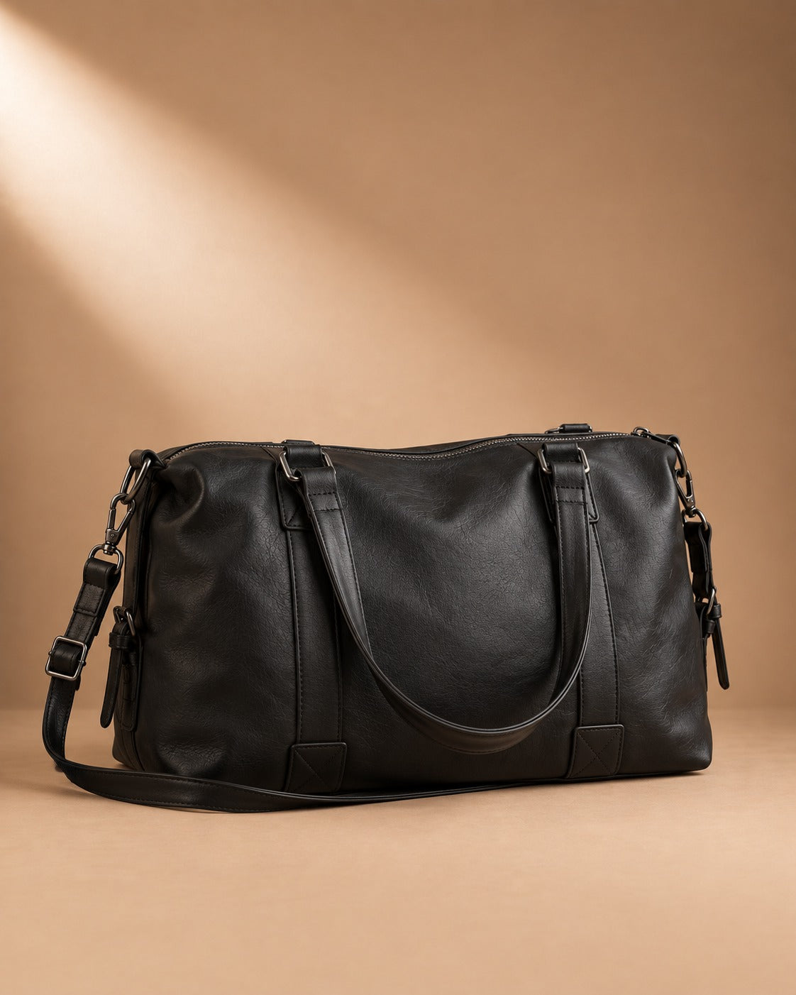 Masham Leather Weekend Holdall - Black