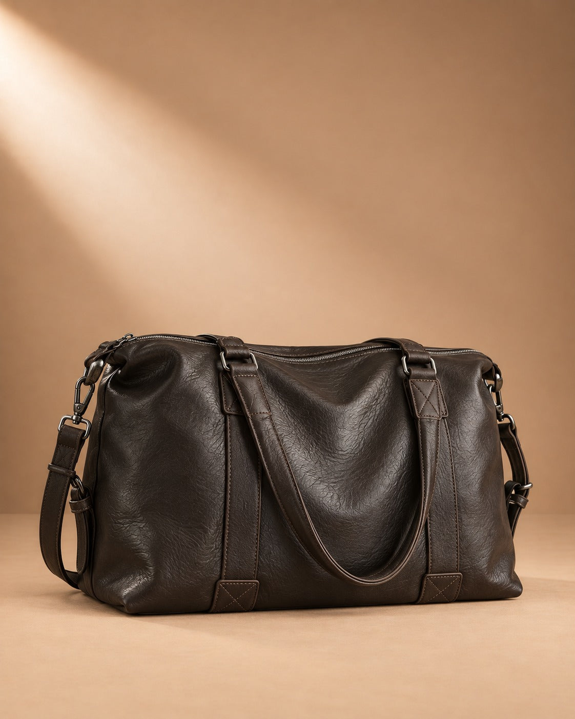 Masham Leather Weekend Holdall - coffee