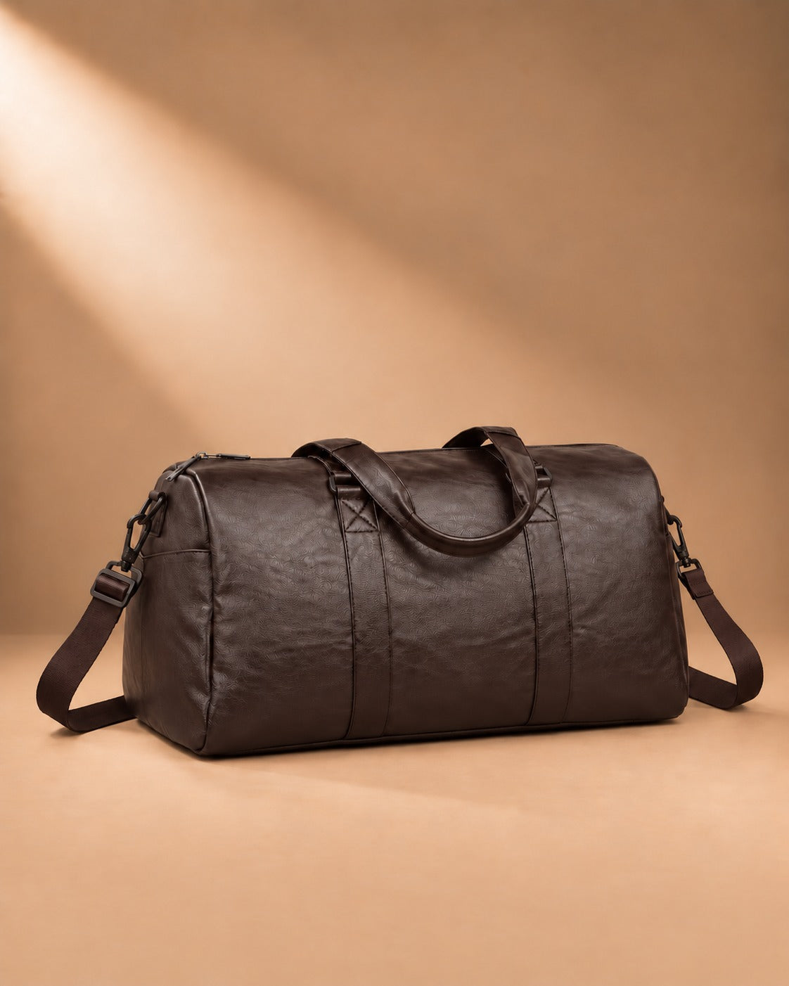 Hawes Leather Duffle Bag - brown