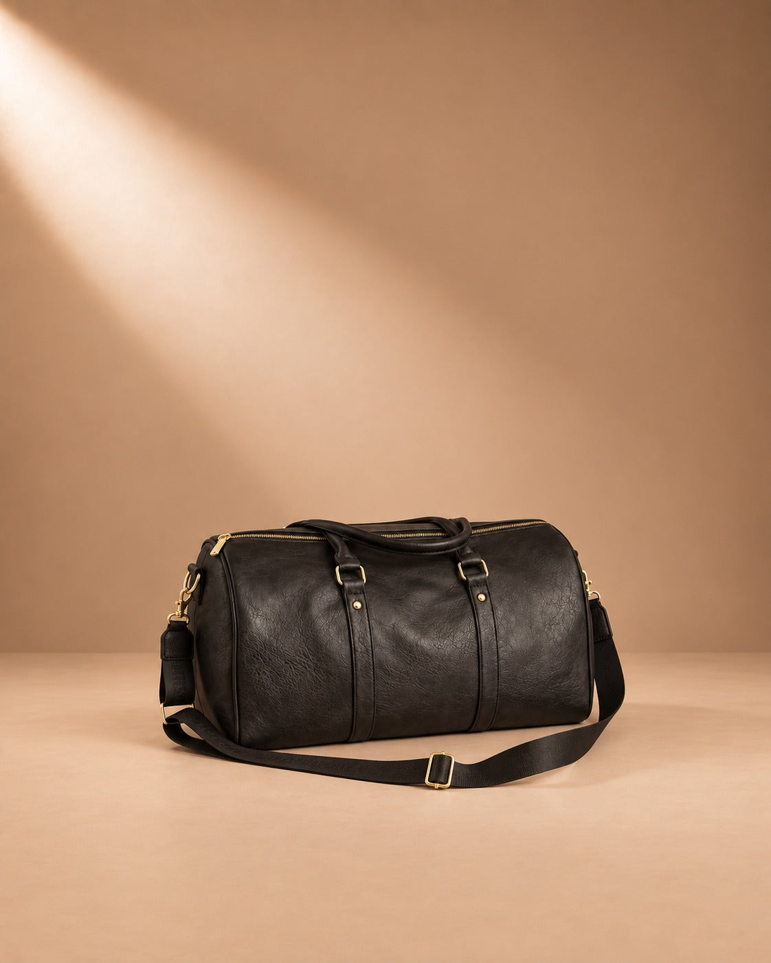 Ingleton Leather Weekender Duffle Bag - Black